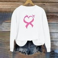 thumbnail image 4 of Craaazy Breast Cancer Awareness Sweatshirts for Women Funny Long Sleeve Survivor Shirt Pink Ribbon Graphic Gifts Support Tops Rou nd Neck Pullover, 4 of 4