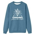 thumbnail image 3 of Arlun Just One More Chapter Sweatshirts for Women Cute Flower Book Graphic Printed Book Lover Crewneck Pullovers Reading Librarian Oversized Soft Comfortable Long Sleeve Tops Blue M, 3 of 3