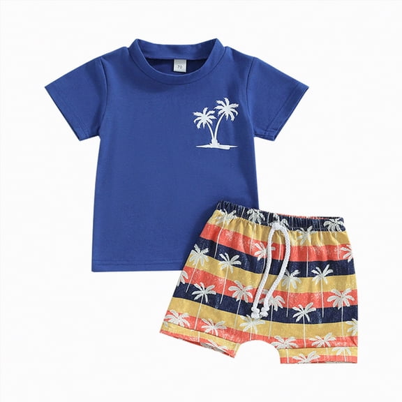 Teen Boy Clothes Boys Outfits Sets Kids Spring Summer Cotton Striped Print Sleeveless Beach 0 6 12 18 24 Months 2T 3T Boys' Clothing Tees and Shorts 2-Piece Set