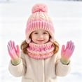 thumbnail image 6 of Wioihee Kids Winter Hat Gloves Scarf Set,Children Hats Beanie with Pom Knit Neck Warmer Gaiter Mittens Fleece Lined Set, 6 of 6