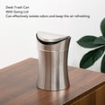 thumbnail image 3 of Bote de Basura de Escritorio con Tapa Abatible, Acero Inoxidable, Bote de Basura Pequeño, Ideal para Hogares, Oficinas y Baños, 3 of 9