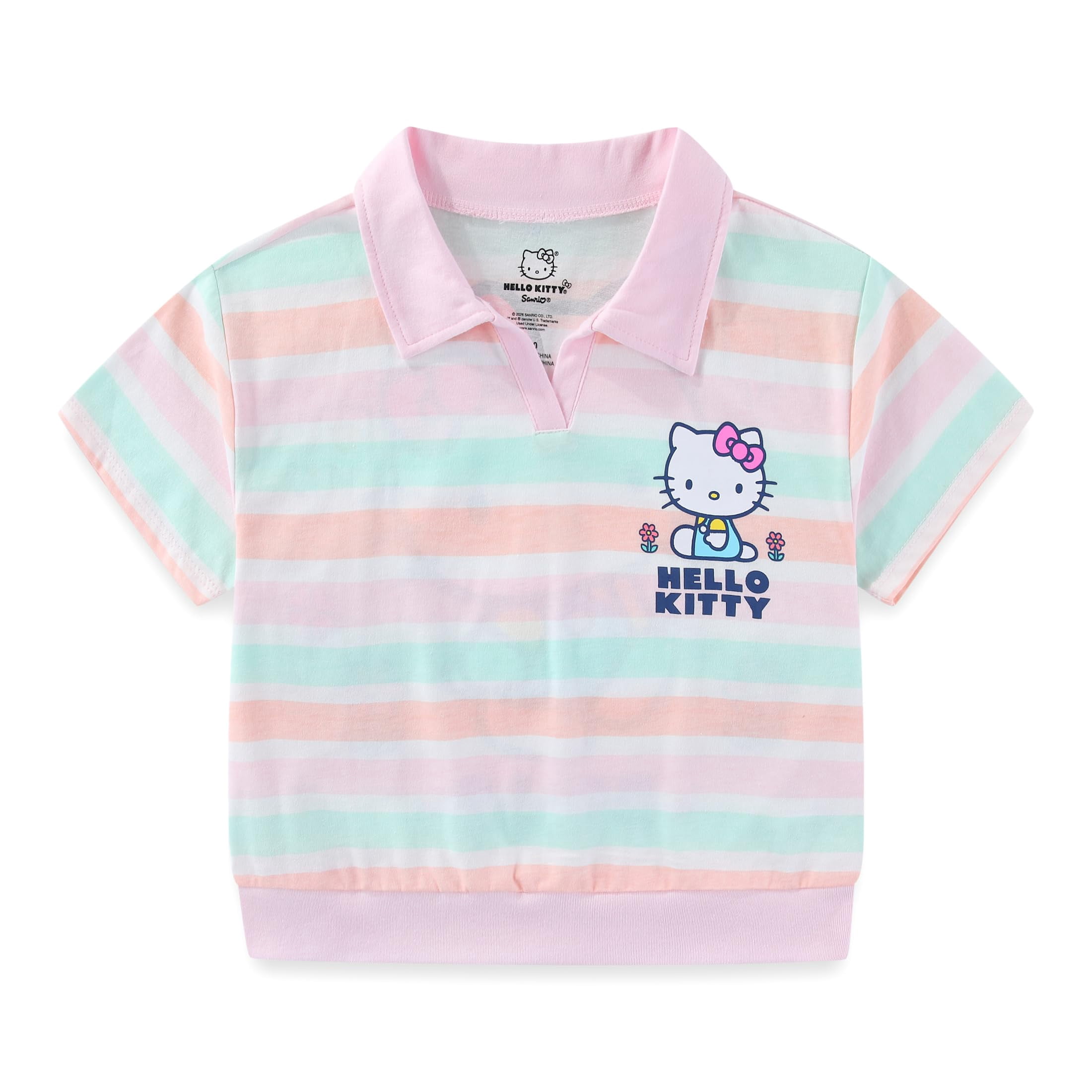 Hello Kitty Sanrio Short Sleeve Polo Shirt and Skirt Set (Girls), 2 Piece Set, Sizes 4-10