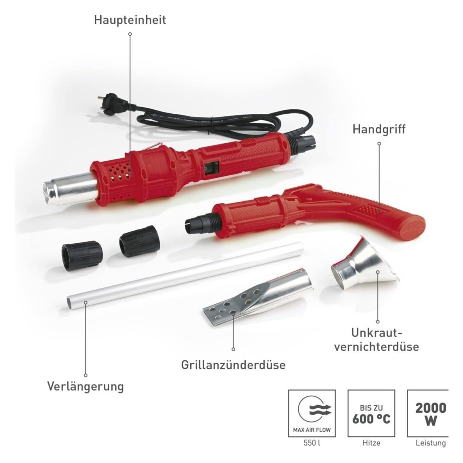 Momo, Electric Thermal Weeder Weed Burner, 2000W, with Nozzles