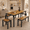 Natural wood color, variant on 5-Piece Dining Table Set for 6, Kitchen Table with 4 Chairs & Bench, Compact Furniture for Small Space & Apartment Natural wood