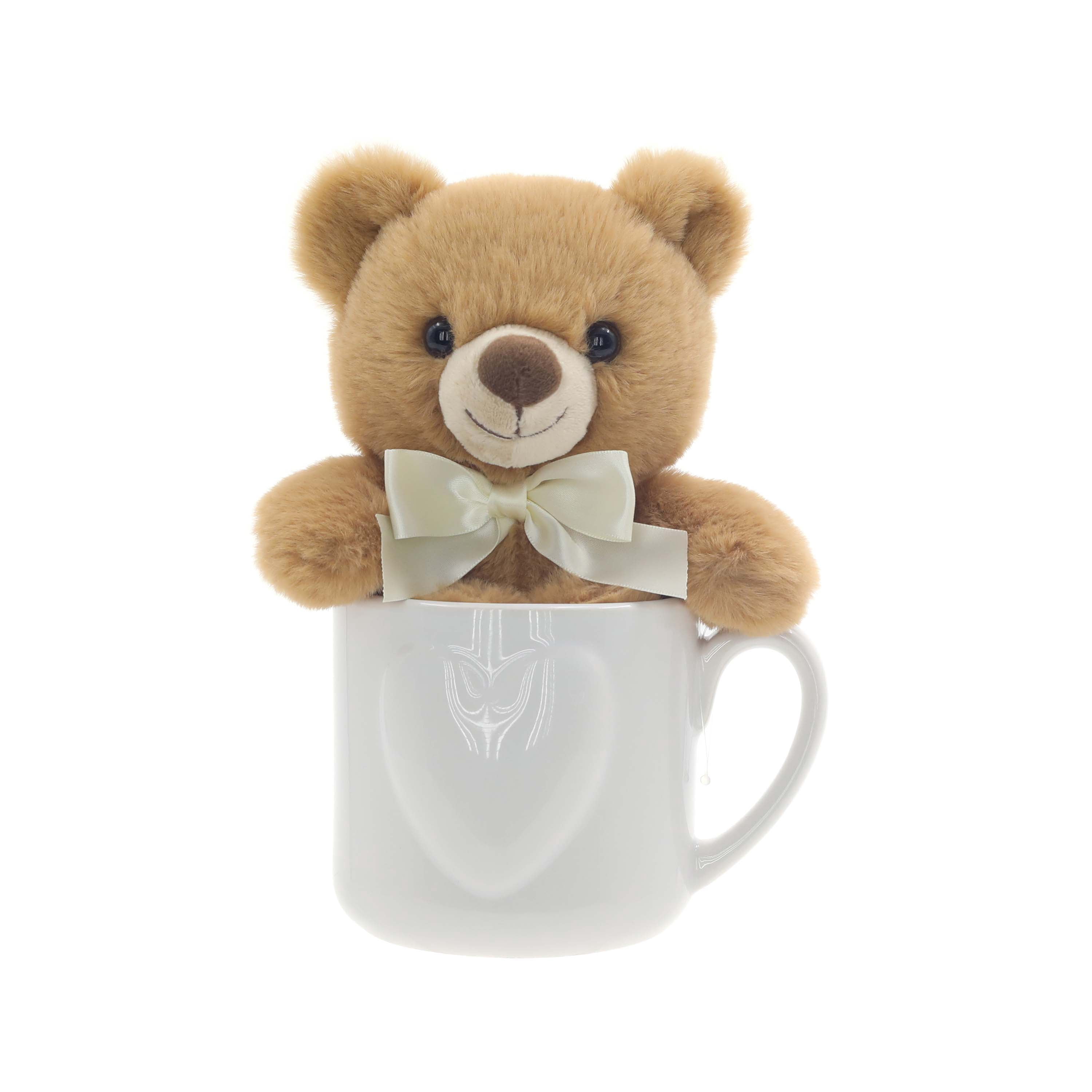 Tan Teddy Bear Plush and Valentine Heart Mug Two-Piece Set, Way to ...