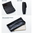 thumbnail image 5 of Genuine Leather Wallet for Women Long Trifold Phone Wallet Credit Card Holder Purse Clutch, 5 of 9