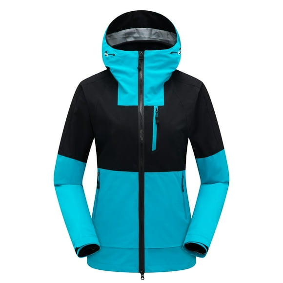 EGNMCR SNOW Women Ski Suit, One Piece Snowsuit, Snowboardsuit And Winter Women Rain Jackets Outdoor Removable Keeping Warm Thicken Hooded Patchwork Raincoat Ski Suit Ski Suits