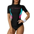 thumbnail image 6 of Attraco Womens Short Sleeve Rash Guard Color Block Swimwear UPF 50+ Swimming Shirt, 6 of 6