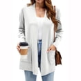 thumbnail image 2 of Nestiefly Lightweight Cardigan for Women 2026 Long Sleeve Open Front Casual Cardigans with Pockets White S, 2 of 5