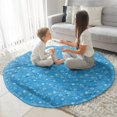 thumbnail image 3 of Blue Christmas Snowflake Pattern Round Blanket,Comfortable Soft Flannel Throw Blanket,All Season,Warm Lightweight Blankets for Sofa Bed Couch Living Room Chair 47"x47", 3 of 5