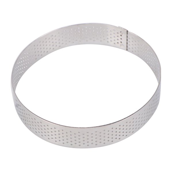 BRIGHTFUFU 1 pieza de acero inoxidable 304 para molde de pastel, anillo para el hogar, agujero redondo, mousse, círculo, herramienta para hornear y pastelería, cortador de galletas (10 cm, plata)