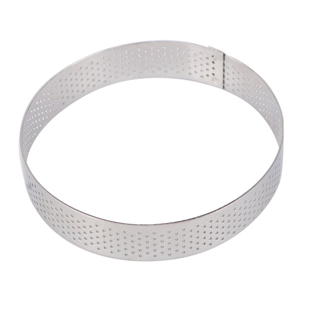 BRIGHTFUFU 1 pieza de acero inoxidable 304 para molde de pastel, anillo para el hogar, agujero redondo, mousse, círculo, herramienta para hornear y pastelería, cortador de galletas (10 cm, plata)
