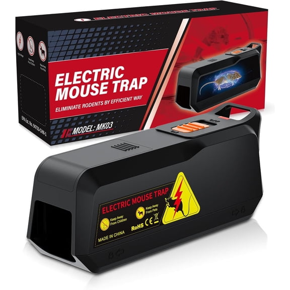Yardgrace Electric Mouse Traps Indoor for Home with Powerful Voltage, Effective Electronic Mouse Trap Zapper, No-Touch Disposal, Reusable Mice Catcher for Kitchen, Living Room, Garage (Black)
