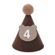 thumbnail image 5 of Brown Coffee Bear Baby Birthday Hat Shower Party Decoration Pom Pom Peaked Cap Adjustable Size for 1st 2nd 3rd Years Old, 5 of 5