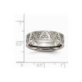 thumbnail image 2 of Titanium Flat Engraved Trinity Symbol Brushed 6mm Band, 2 of 8