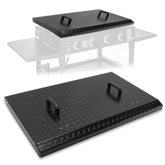 Hard Cover Hood For Blackstone 28" Griddle - Hinged Lid, Heavy-Duty Steel, Fits Rear Grease System