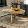 thumbnail image 2 of Aowos Farmhouse Dining Table Extendable Round Table for Kitchen, Dining Room(Natural Wood Wash), 2 of 10