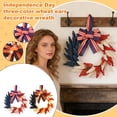 thumbnail image 3 of Decorr Patriotic Wreath for Front Door, 19.6" Red White Blue Lighted Wreath with American Flag Bow & Wheat Stems, 4th of July Independence Day Memorial Day Decor for Front Door Porch Farmhouse, 3 of 8