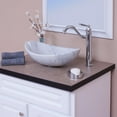 thumbnail image 4 of Novatto NOSV-CWSCH White Carrara Marble Natural Stone Slipper Vessel Sink with Chrome Umbrella Drain, 4 of 4