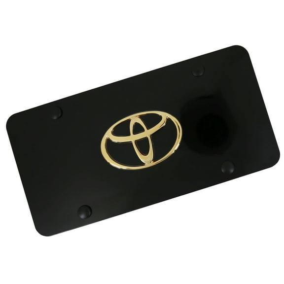 Toyota Logo License Plate (Gold on Black)