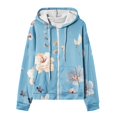 thumbnail image 4 of ICHUANYI Liquidación Mujer Moda Impreso Blusa Manga Larga Tops Sudadera Bolsillos Sudadera Con Capucha ICHUANYI WER2023082204360, 4 of 4