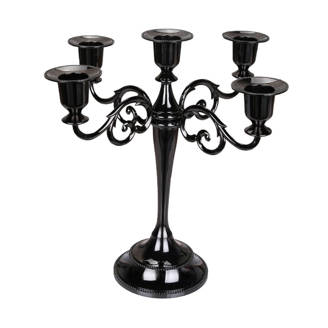Candelabro Candelabro, Candelabro de Pilar, Candelabro de 5 Brazos para Velas Largas, Candelabro para Eventos de Mesa negro