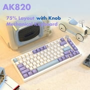 AJAZZ AK820 Mechanical Keyboard with CNC Knob Control, 75% ANSI Layout, 81Keys Gasket Mount Wired Gaming Keyboard, 5 Sound Absorbing Foam Hot-swap for PC, MAC
