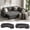 Gray-5 Seaters+Sleeper, variant on Time Ray 5 Seaters Modular Sectional Sofa, Plush Corduroy Sleeper Sofa Bed with Storage Seat&Side Pocket,Pull Out Couch Bed,V Shaped Sectional Couches for Living Room,Dark Grey