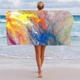 thumbnail image 4 of Clearance! Djunllk Beach Towel Oversized, Microfiber Water Absorbing Sandproof Beach Blanket, Quick Drying Double-Sided Printed Velvet Beach Towels, Multi-Purpose Beach Vacation Essentials, 4 of 6