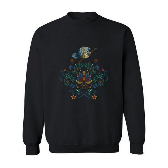 Bird And Pattern Sweatshirt Women -SPIdeals Designs, Female XX-Large