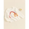 thumbnail image 5 of Aojekbee Toddler Girl Fall Sweater Rainbow Letter Embroidery Long Sleeve Round Neck Chunky Knitwear Pullover, 5 of 10