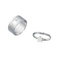 thumbnail image 1 of 1 par de anillos para niña boda anillo abierto ajustable lindo Simple, Plata estrella jinwen Anillos a juego, 1 of 7