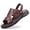 Brown, variant on Men's Air Cushion Leather Sandals, 2-in-1 Convertible Casual Summer Slippers