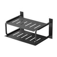 thumbnail image 4 of Organizador casero de la pared de la pared del estante del proyector de 2 capas instalando fácilmente la práctica caja de almacenamiento del estante Negro, 4 of 8