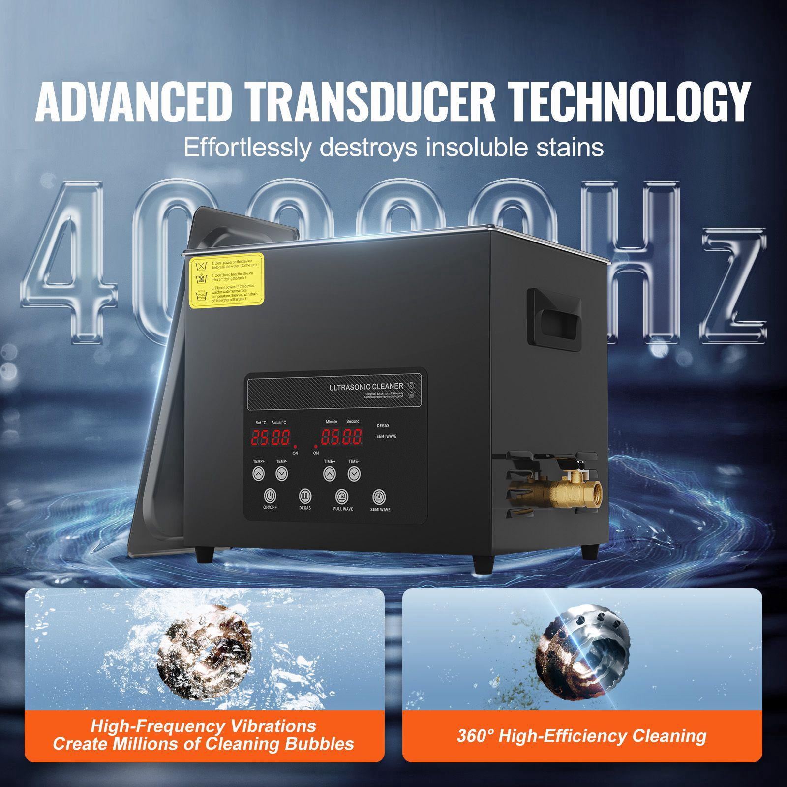 10L 240W Digital Ultrasonic Cleaner with Heater Timer Gentle Mode Upgraded Degassing 40kHz Industrial Ultrasound Cleaning Machine for Jewelry Retainer Tools