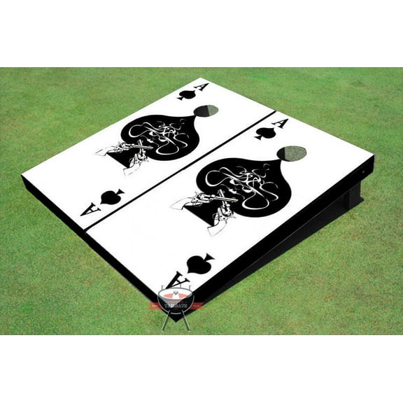Ace of Spade White Theme Cornhole Boards