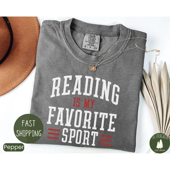 Velto Vintage Reading is My Favorite Sport T-shirt, Book Lover Apparel, English Teacher Gift Clothing, Librarian Inspired Retro Outfit, Full Size S-5XL