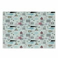 thumbnail image 1 of Abstract Cutting Board, Geometric Composition in Memphis Style Cubes Hexagons Triangles and Arrows Modern, Decorative Tempered Glass Cutting and Serving Board, Small Size, Multicolor, by Ambesonne, 1 of 1