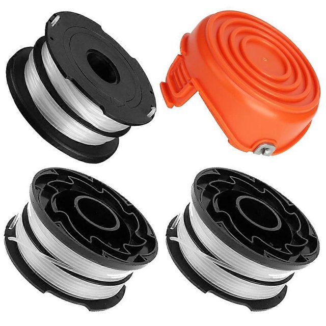 F8j 3 Replacement Spool + 1 Spool Cap for Black & Decker GH750 U5N GH710 GH700 Lawn Mower, DF-06