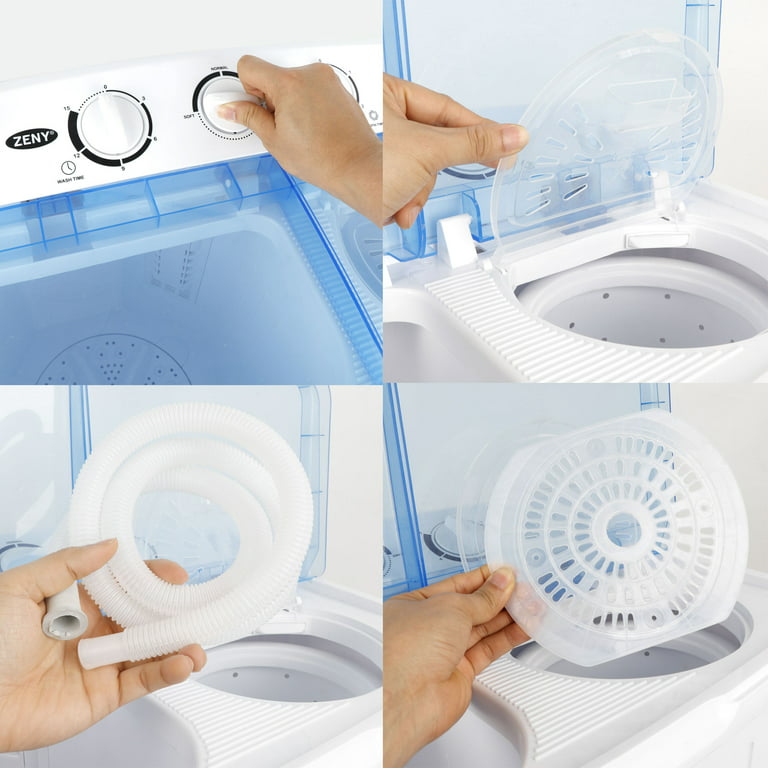 Zeny Mini Twin Tub Portable Compact Washing Machine Washer Spin Dry Cycle- 13lbs Capacity