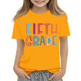 thumbnail image 3 of EnJoCho First Day of School Shirt Boys Girls Back-to-School Colorful Letter T-Shirts Fifth Grade Teacher Graphic Print Cotton Tee T Shirt Back-to-School Girls Graphic T-Shirt, 3 of 6