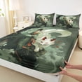 thumbnail image 3 of Homewish Ancient Princess Queen Sheet Sets, Magical Fox Animal Flat Sheet, Vintage Japanese Style Queen Fitted Sheet, Breathable Home Decor, 4 Pieces, 3 of 7