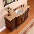 thumbnail image 2 of Silkroad Exclusive Transitional Travertine Bathroom Vanity- Single Sink - 60 in. Wide, 2 of 4
