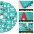 thumbnail image 6 of Christmas Tree Skirt,Turquoise Christmas Tree Pattern Christmas Tree Decor with Red Ribbon Ties,Round Shape,Christmas Decorations for Home 30"x30", 6 of 7