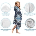 thumbnail image 7 of Blue Ethnic Geometric Pattern Hooded Bath Towel，50"x30" for Ages 3 To 12 Kids, Quick Dry Lightweight Soft Microfiber Hood Beach Towel Cover Up for Kids, 7 of 7