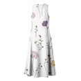 thumbnail image 5 of Guieoi Summer Dresses for Women Plus Size for Beach Vacation Floral Printed Flowy Casual Midi Dress Sleeveless V-neck Multicolor L, 5 of 8