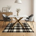 thumbnail image 3 of ODIKA 5'x7' Washable Area Rug Non-Slip, Chair-Friendly Handwoven Plaid Interlocking Checks With Striped Central Focus for Dining Room, Under Table, Home Office, 3 of 7