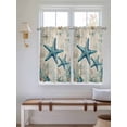 thumbnail image 2 of Teal Starfish Coastal Bathroom Window Curtain, Vintage Summer Beach Nautical Light Filtering Coffee Kitchen Curtains, Bedroom Living Room Curtains 2 Panel 84"x54", 2 of 6