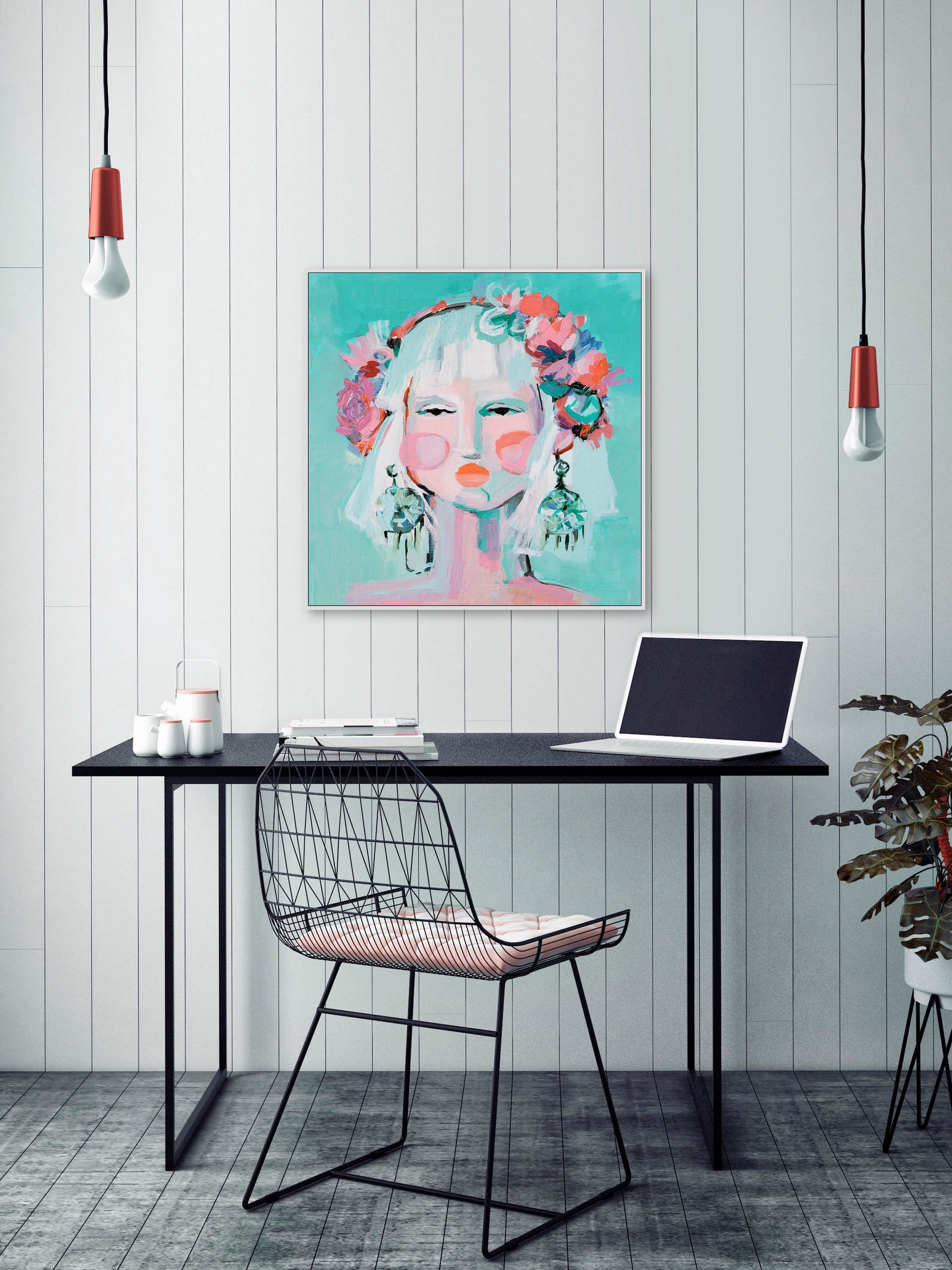 Painted Pretty Floater Framed Painting Print on Canvas