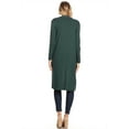 thumbnail image 4 of MOA COLLECTION Women's Solid Casual Loose Fit Long Sleeve Pocket Open Front Duster Cardigan, 4 of 5
